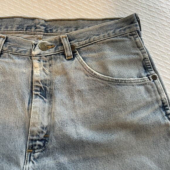 Wrangler Denim High Rise Cut Off Women Shorts Size 32 Festival Western Rodeo - Picture 4 of 11